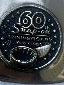 Vtg Snap-On Tools 60th Anniversary Belt Buckle Silver bronze Made In USA - Picture 1 of 5