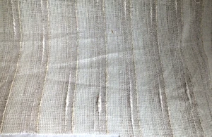 BTY ACRYLIC stripe OPEN WEAVE casement drapery fabric vintage new old stock - Picture 1 of 3