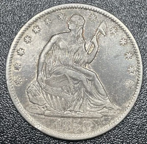 1858 O Seated Liberty Half Dollar Nice XF Extra Fine Obverse Toned - Picture 1 of 2