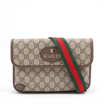 Gucci GG Supreme PVCx leather Waist Bag Brown 493930 - Image 1 of 4