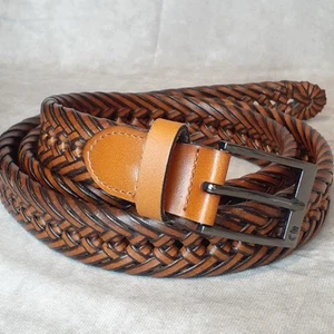 Chaoren Herren Geflochtener Ledergürtel Cognac Schwarz 50 cm Länge - Bild 1 von 7