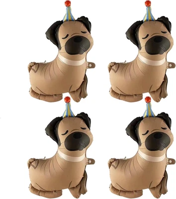 4 Pieces Puppy Dog Foil Balloons Pet Birthday Party Animal Theme Party Decoratio - Image 1 of 4