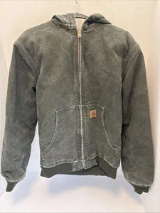 Carhartt Sandstone Jacket Quilt Lined Youth XL (14/16) YYJ130 MOS Moss Green - Picture 1 of 3