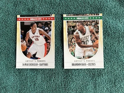 2011-12 NBA HOOPS ARTIST'S PROOF LOT OF 2 CARDS DEMAR DEROZAN BRANDON BASS - Image 1 of 2