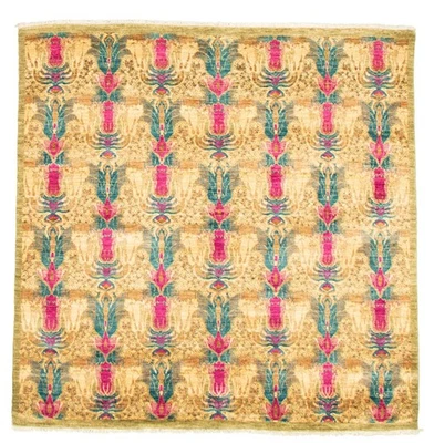 Hand Knotted Area Rug 6'1" x 6'2" Traditional Oriental Wool Carpet - Image 1 of 4