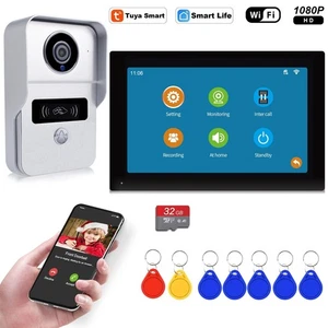 Smart WiFi Video Doorbell Intercom Camera System 7” Monitor RFID Access w/ App - Picture 1 of 6