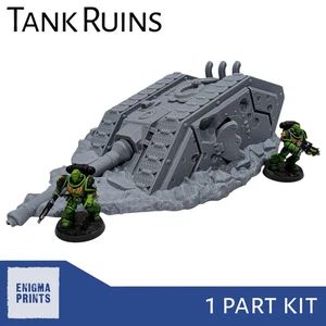 Tank Ruins - 28mm Imperial 3D Printed Terrain for Tabletop Wargaming - Picture 1 of 7