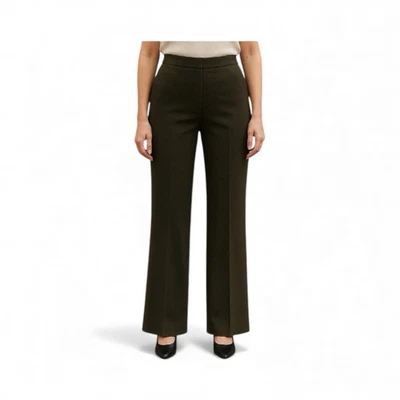 Pantalones de vestir italianos de lana negros de pierna ancha Agnona talla 42 EE. UU. 10-12 carrera Foto 1 de 4