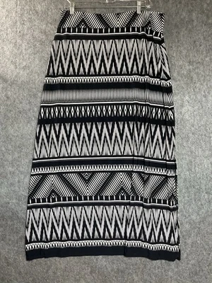 Falda Chicos Mujer 2 Grande Negra Geométrica Pull On Maxi Boho Southwest Embalable Foto 1 de 4
