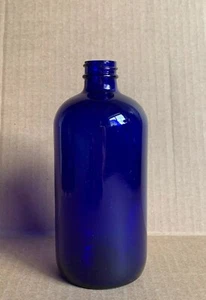 16 Oz Vintage Cobalt Blue Glass Empty Bottle without Cap/Lid 6 5/8”Tall (Each) - Picture 1 of 7