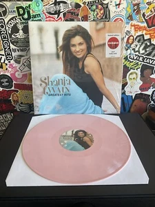 SHANIA TWAIN Greatest Hits 2LP VG++ BABY PINK VINYL W/HYPE STICKER - Picture 1 of 2