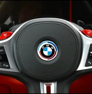 BMW M Badge 45mm Lenkrad Mitte Kappen Emblem Logo Aufkleber - Bild 1 von 3