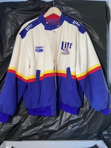Vintage 90s NASCAR Jeff Hamilton Racing Collection XL White Jacket. Dry Cleaned Cover