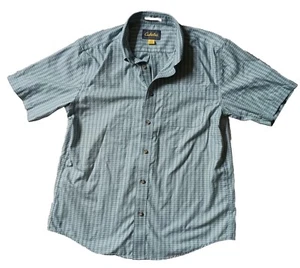Camisa de algodón Cabelas para hombre talla L manga corta senderismo causal abotonada sin arrugas - Imagen 1 de 8