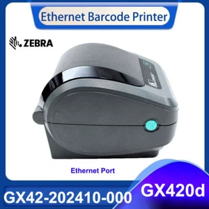 Zebra GX420d GX42-202410-000 Direct Thermal Barcode Label Printer Ethernet Port - Afbeelding 1 van 7