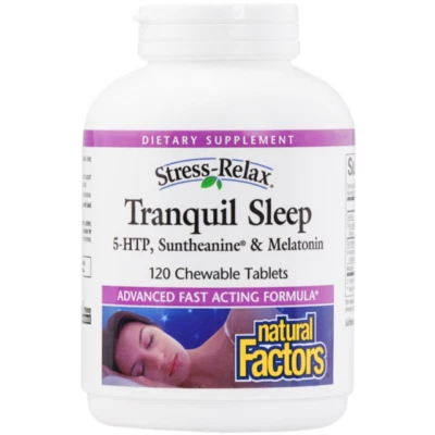 Natural Factors Stress-Relax Tranquil Sleep, 120 comprimidos masticables Foto 1 de 3