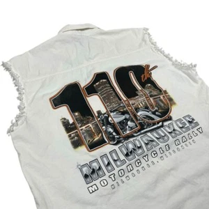 Biker Vest Men's Large Grunge Y2K Harley Davidson Sturgis Motorcycle 2000s - Picture 1 of 8