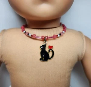 Valentine's Day Heart Cat Kitty Dog Love Jewelry fits 18" American Girl Doll - Picture 1 of 16
