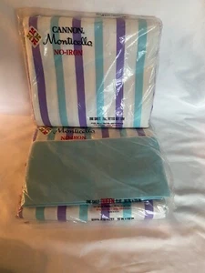 VTG Sheets Cannon Monticello Stripped NO-Iron Bed Full Fitted & QueenFlat - Picture 1 of 9