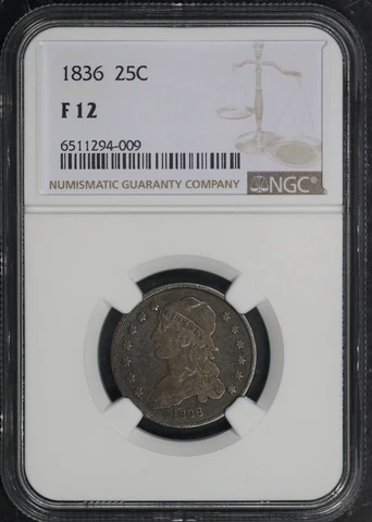 1836 Capped Bust Quarter NGC F12! 6511294-009 Cover