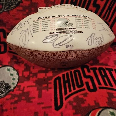 Pieza de subasta de crucero Buckeye de fútbol americano del estado de Ohio firmada por Ezekiel Elliott - Estate Foto 1 de 2