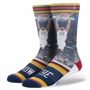  ANTHONY DAVIS "THE BROW" STANCE 548 NEW ORLEANS PELICANS  SOCKS L 9-12 NWT BLK - Picture 1 of 1