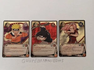 Juego de 1 cartas TCG CCG Naruto Sasuke Uchiha Sakura Haruno súper raro casi como nuevo - Imagen 1 de 2