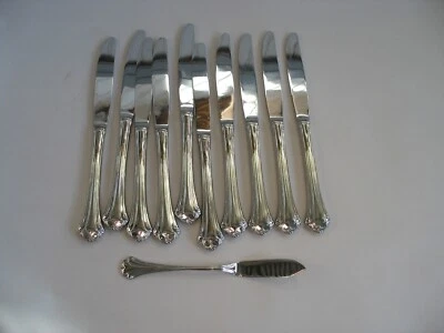 S/11 Reed & Barton 18/8 stainless REGINE dinner & master butter Knives - Image 1 of 4