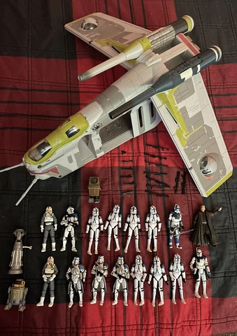 Star Wars Hasbro Republic Gunship + 3.75 Clone Trooper Lot (Read Description) Cover