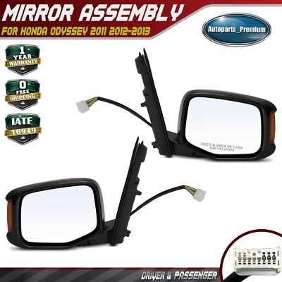 2x Espejo retrovisor eléctrico con memoria de luz de señal plegable manual para Honda Odyssey 2011-2013 Foto 1 de 4