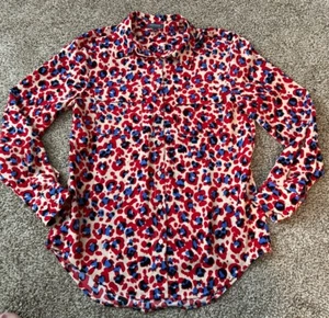 Madison Womens Leopard Print Long Roll Tab Sleeve Button Up Shirt Sz S - Picture 1 of 6