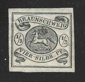SELLO BRUNSWICK #5 -- 1,3sgr CABALLO SALTADOR --1856 -- SIN USAR - Imagen 1 de 2