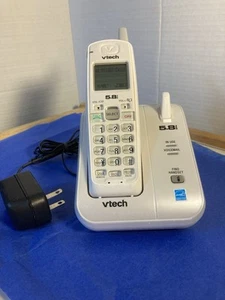 VTech 5.8 GHZ CS5113 White Single Line Cordless Phone With Base - Zdjęcie 1 z 5