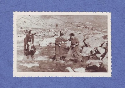 1950s drinking alcohol drunk men joke fighting in mountain river wine bottles Ar - Image 1 of 2