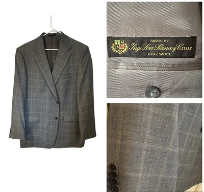 Blazer Daniel Cremieux Loro Piana Gris Cuadros Dos Botones Ventilación Única Talla 46R Foto 1 de 4