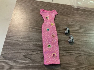 Mattel Barbie Muñeca Ropa Multicolor Vestido Largo y Zapatos Conjunto Lote Foto 1 de 4