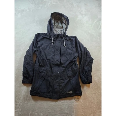 Chaqueta REI Coop Mujer S Negra Con Capucha Resistente al Agua Cremallera Completa Nylon *Leer Foto 1 de 4