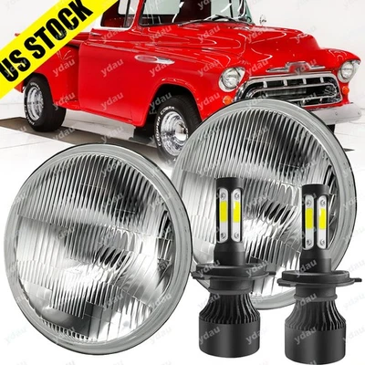 Пара 7-дюймовых круглых светодиодных фар для Chevy Truck 1947 1948 1949 1950 1951-57 - Изображение 1 из 4