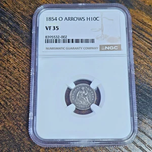 1854-O Seated Liberty Half Dime Arrows VF35 NGC - Picture 1 of 4