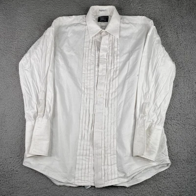 Camisa Esmoquin Burberry Vintage Para Hombre 16-32 Blanca Puño Francés Manga Larga Algodón Foto 1 de 4