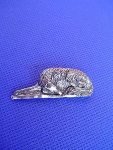 Borzoi Russian Wolfhound Pin SLEEPING #17P Pewter Dog Jewelry by Cindy A. Conter - Picture 1 of 1