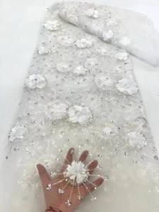 5 Yards Handbeaded Fabric Material - Picture 1 of 2