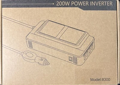 200W Car Voltage Converter Inverter Dc 12v To Ac 230v With 2 Sockets And USB Por - Image 1 of 3