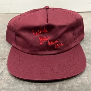 Travis Scott Astroworld Tour Wish You Were Here Hat Mens Burgundy Snapback Cap - Picture 1 of 7