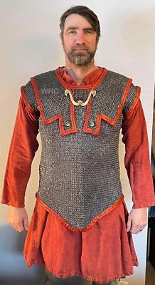 Chainmail hamata 6 mm, Mild Steel Roman Lorica Hamata, Halloween Gifts SCA /Larp - Image 1 of 4