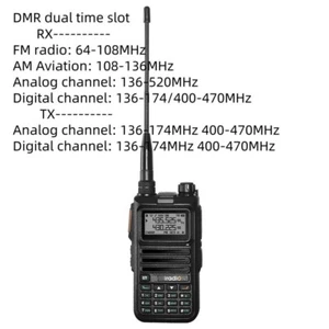 UV-4R DMR+Analog Dual Mode FM Walkie Talkie 2.5W Intelligent DSP Digital Noise - Zdjęcie 1 z 3
