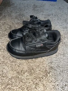 Reebok Classic Leather Shoes - Toddler - Black -Size 8 - Picture 1 of 8