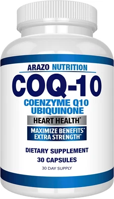 Arazo Nutrition Coq10 Ubiquinona Coenzima Q10-200Mg Máxima Fuerza Nutricional Foto 1 de 4