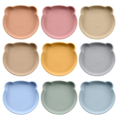 Bär Teller Cartoon Silikon Baby Teller bunt Baby Saugplatte für Kinder - Bild 1 von 4