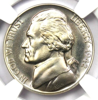 1942-P Proof Nickel Type 1 Jefferson Nickel 5C - NGC PR68 (PF68) - $6,000 Value! - Image 1 of 4